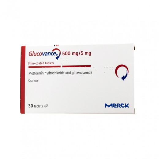 GLUCOVANCE 500 MG/ 5 MG 30 TABLETS | Rosh Medical Company